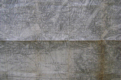 GRENOBLE FRANCE CHAMBERY ARMY LARGE 1930s ANTIQUE FRENCH MILITARY MAP TYPE 1889 - K-townConsignments
