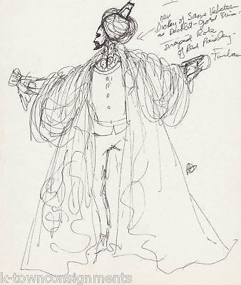 HAL GEORGE SIGNED THEATER COSTUME DESIGN DRAWINGS - K-townConsignments