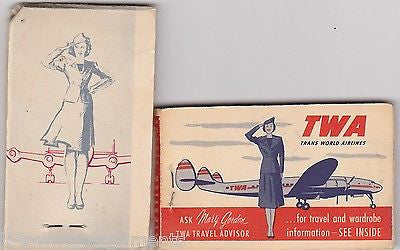 TWA TRANS WORLD AIRLINES VINTAGE STEWARDESS GRAPHIC ADVERTISING TISSUE PACKS - K-townConsignments