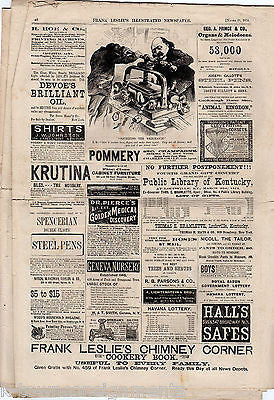 CHARLES SUMNER MEMORIAL ANTIQUE FRANK LESLIE'S ENGRAVING ILLUSTRATED NEWSPAPER - K-townConsignments