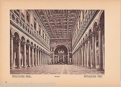 St. PAUL BASILICA ROMAN ARCHITECTURE VINTAGE 1930s ITALIAN SOUVENIR PHOTO PRINTS - K-townConsignments