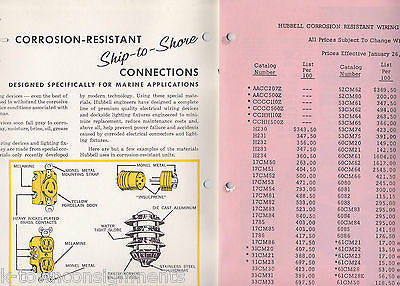 HUBBELL MARINE WIRING DEVICES DOCKSIDE LIGHTING VINTAGE GRAPHIC SALES AD CATALOG - K-townConsignments