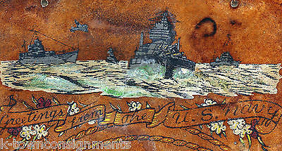 US NAVY 'TO MY WIFE' VINTAGE MILITARY HOME FRONT DECORATIVE LEATHER WALL HANG - K-townConsignments