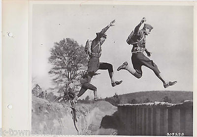 SOLDIER WIDE LEAP OBSTACLE COURSE FT McCLELLAN VINTAGE WWII MILITARY FILE PHOTO - K-townConsignments