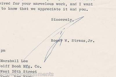 ROGER STRAUS FARRAR & GIROUX BOOK PUBLISHER ORIGINAL AUTOGRAPH SIGNED STATIONERY - K-townConsignments