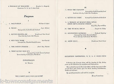 CADET GLEE CLUB WEST POINT UNITED STATES MILITARY ACADEMY SPRING CONCERT PROGRAM - K-townConsignments