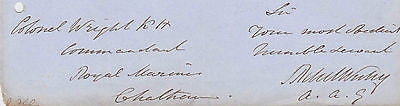 BRITISH ROYAL NAVY HMS HARLEQUIN ANTI-SLAVERY 1840s SIGNED MILITARY DOCUMENT - K-townConsignments