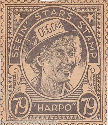 HARPO GROUCHO MARX BROS VINTAGE SEEIN STARS STAMP GRAPHIC COLLECTOR CLIPPINGS - K-townConsignments