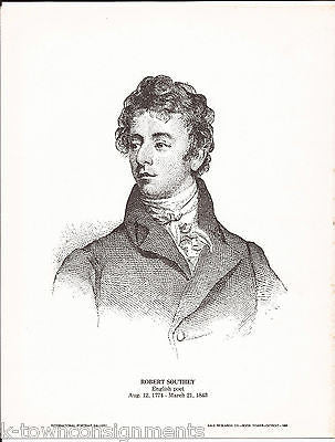 Robert Southey English Poet Vintage Portrait Gallery Poster Sketch Print - K-townConsignments