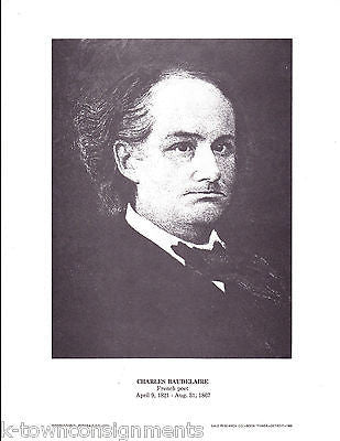 Charles Baudelaire French Poet Vintage Portrait Gallery Poster Print - K-townConsignments