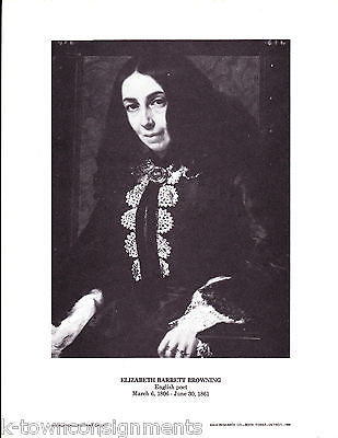 Elizabeth Barrett Browning English Poet Vintage Portrait Gallery Poster Print - K-townConsignments