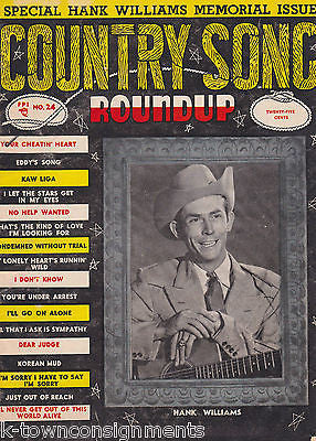 HANK WILLIAMS STORY VINTAGE COUNTRY SONG ROUNDUP MUSIC PHOTO MAGAZINE 1953 - K-townConsignments
