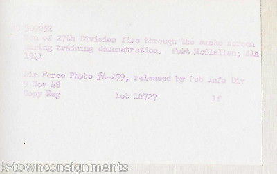 FIRING PRACTICE 27th DIVISION FORT McCLELLAN VINTAGE WWII MILITARY FILE PHOTO - K-townConsignments