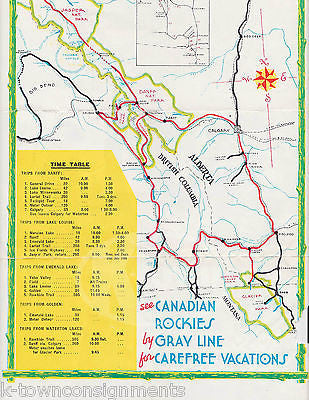 COLUMBIA ICEFIELD BANFF ALBERTA CANADA VINTAGE GRAPHIC ADVERTISING BROCHURE MAP - K-townConsignments