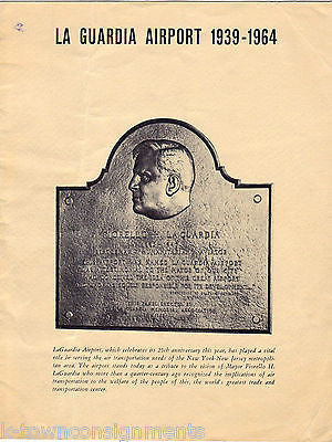 LA GUARDIA AIRPORT 1939-1964 VINTAGE 25th ANNIVERSARY NY NJ ILLUSTRATED BOOKLET - K-townConsignments
