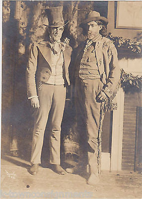 BUFFALO BILL CODY STAGE ACTOR UNUSUAL ANTIQUE PHOTO W/ MORIARTY HOLMES CHARACTER - K-townConsignments