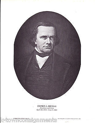 Stephen A. Douglas American Politician Vintage Portrait Gallery Poster Print - K-townConsignments