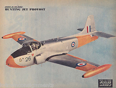 HUNTING JET PROVOST VINTAGE AIRCRAFT OF THE WORLD GRAPHIC ART AVIATION PRINT - K-townConsignments