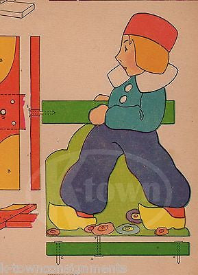 HOLLAND DUTCH BOY YARD WINDMILL SPINNER ANTIQUE GRAPHIC ART CRAFTS POSTER PRINT - K-townConsignments
