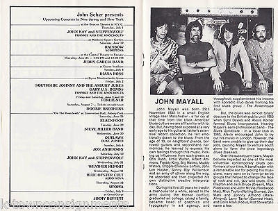 JOHN MAYALL BLUES BREAKERS MICK TAYLOR ORIGINAL 1982 JOHN SCHER CONCERT PROGRAM - K-townConsignments