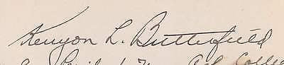 KENYON BUTTERFIELD AGRICULTURE SCIENTIST COLLEGE PRESIDENT AUTOGRAPH SIGNATURE - K-townConsignments