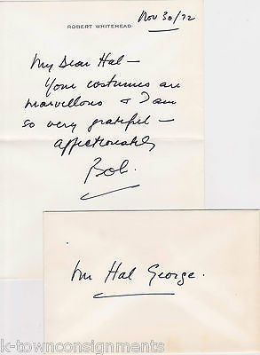 ROBERT WHITEHEAD THEATRE PRODUCER ORIGINAL AUTOGRAPH SIGNED NOTE TO HAL GEORGE - K-townConsignments