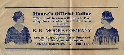 MOORE'S GRADUATION GOWN COLLAR VINTAGE CHICAGO UNIVERSITY GRAPHIC ADVERTISING - K-townConsignments