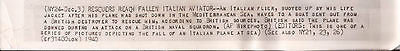 WWII ITALIAN PILOT SHOT DOWN & RESCUED BY BRITISH SHIP VINTAGE PRESS PHOTO 1940 - K-townConsignments