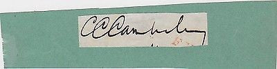 CHURCHILL CALDOM CAMBRELING POLITICIAN ANTIQUE AUTOGRAPH SIGNATURE CLIPPING - K-townConsignments