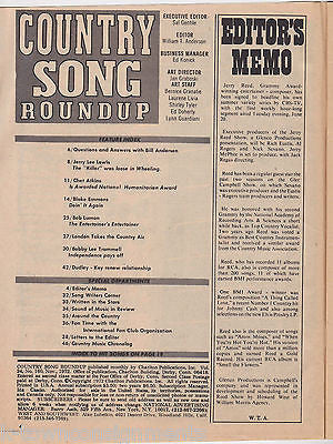 COUNTRY SONG ROUNDUP VINTAGE 1970s MUSIC MAGAZINE W/ CHET ATKINS JERRY LEE LWEIS - K-townConsignments