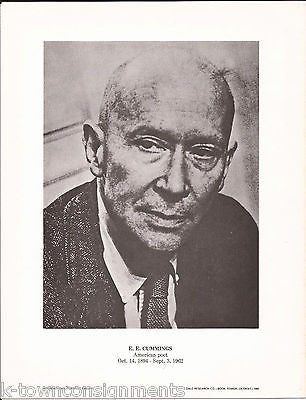 E.E. Cummings American Poet Vintage Portrait Gallery Poster Photo Print - K-townConsignments