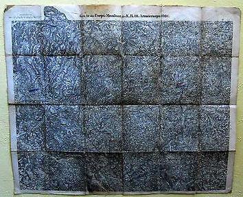 GERMAN MILITARY OFFICER WWI SIGNED LINEN ARMEECORPS MANUEVERS MILITARY FIELD MAP - K-townConsignments