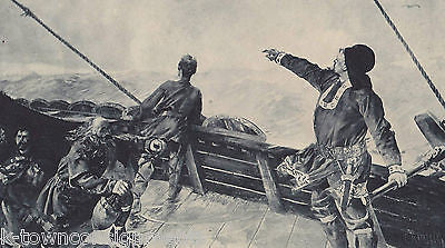 LEIF ERICSON DISCOVERING AMERICA ANTIQUE BOOK PRINT BY Wm. FINLEY & CO 1894 - K-townConsignments