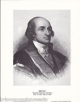 John Jay American Statesman & Jurist Vintage Portrait Gallery Poster Print - K-townConsignments