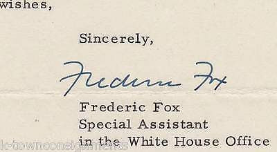 FREDERIC FOX PRINCETON UNIVERSITY WHITE HOUSE AID AUTOGRAPH SIGNED STATIONERY - K-townConsignments
