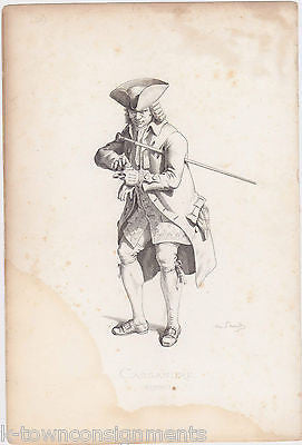 CASSANDRE 1780 EARLY THEATRE ACTOR ANTQIUE MAURICE SAND ENGRAVING PRINT PARIS - K-townConsignments