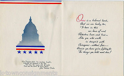 VICTORY TO YOU IN THE SERVICE VINTAGE WWII HOMEFRONT GRAPHIC GREETINGS CARD 1003 - K-townConsignments