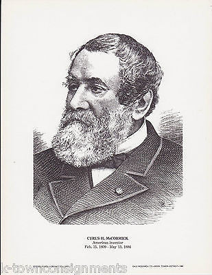 Cyrus McCormick American Inventor Vintage Portrait Gallery Artistic Poster Print - K-townConsignments