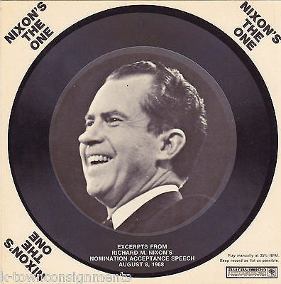 NIXON'S THE ONE VINTAGE 1968 NOMINATION ACCEPTANCE SPEECH AURAVISION RECORD - K-townConsignments
