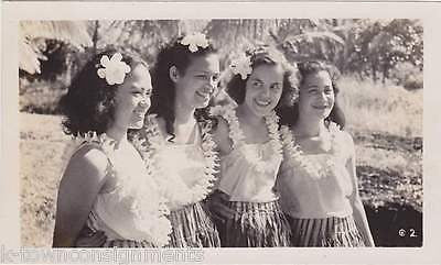 HAWAIIAN DANCING HULA GIRLS VINTAGE VACATION SNAPSHOT PHOTOS - K-townConsignments