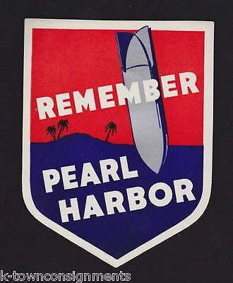 REMEMBER PEARL HARBOR VINTAGE WWII MILITARY GRAPHIC ART BOMBER DECAL - K-townConsignments