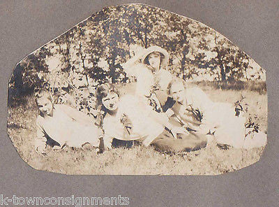 LAKE KEGONSA WISCONSIN GIRLS & BOYS PLAYING ANTIQUE SNAPSHOT PHOTOS 1914 - K-townConsignments