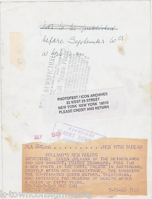 QUEEN JULIANA PRINCE BERNHARD NETHERLANDS PRESS PHOTO - K-townConsignments