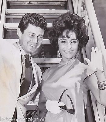 ELIZABETH TAYLOR EDDIE FISHER TWA TRANSWORLD AIRLINES VINTAGE FLIGHT PRESS PHOTO - K-townConsignments