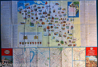ESSO GASOLINE VINTAGE BELGIUM EUROPE GRAPHIC ADVERTISING MAP - K-townConsignments
