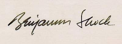 Dr. BENJAMIN SPOCK BABY & CHILDCARE AUTHOR VINTAGE AUTOGRAPH SIGNATURE CARD - K-townConsignments