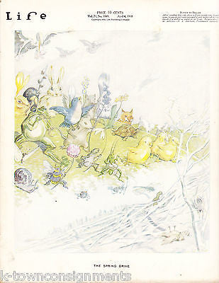 LIFE MAGAZINE CROSS DRESSING CARTOON ANTIQUE WWII APRIL 1918 - K-townConsignments