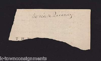 JOSIAH QUINCY SONS OF LIBERTY BOSTON MASSACRE TRIAL LAWYER AUTOGRAPH SIGNATURE - K-townConsignments