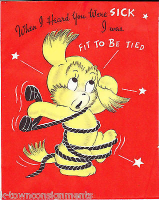 Get Well Soon Pop-Up Fuzzy Ears Puppy Vintage Pharmaceutical Get Well Card - K-townConsignments