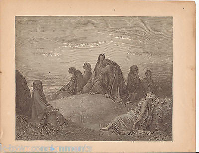 Jephthath's Daughter & Companions 1870 Antique Bible Engraving Print Judges XI - K-townConsignments